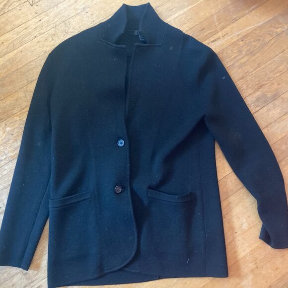 J. Crew Sophie Open Sweater Blazer Black Merino Wool Women's SMALL - Picture 4 of 4